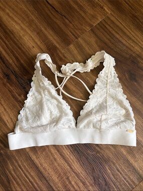 Lace Triangle Bralette in Cream - Women's Intimates